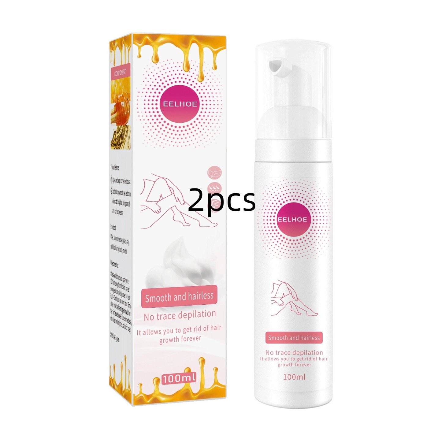 Gentle Hair Removal Spray – 30ml/100ml Depilatory Foam for Armpits and Legs