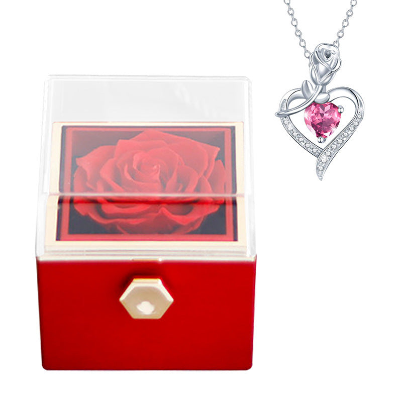 Luxury Rose Jewelry Box with Elegant Necklace – Creative Fashion Gift for Women CJ