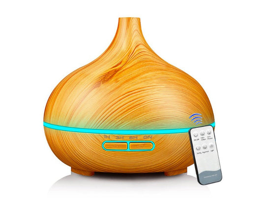 Wooden Grain Remote-Controlled Aromatherapy Lamp – Relaxation & Home Spa Essential CJ