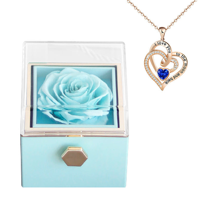 Luxury Rose Jewelry Box with Elegant Necklace – Creative Fashion Gift for Women CJ