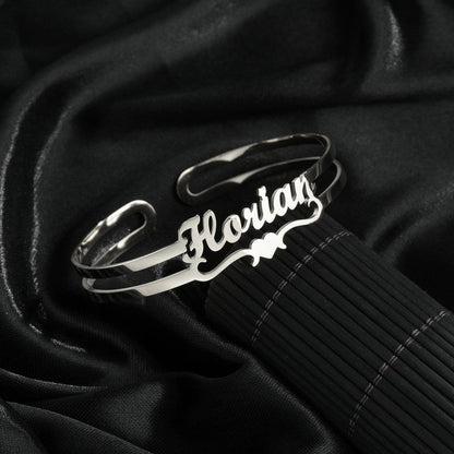 Customized Name Bracelet – Personalized Stainless Steel Bangle Jewelry CJ