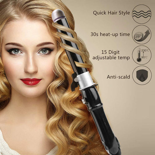 Rotating Automatic Curling Iron – 30s Fast-Heating Hair Waver & Styling Wand
