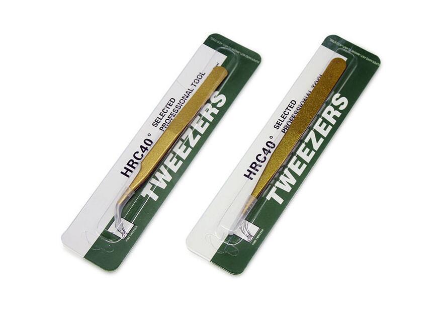 Professional Stainless Steel Curved & Straight Tweezers – Gold Eyelash Extension Tools