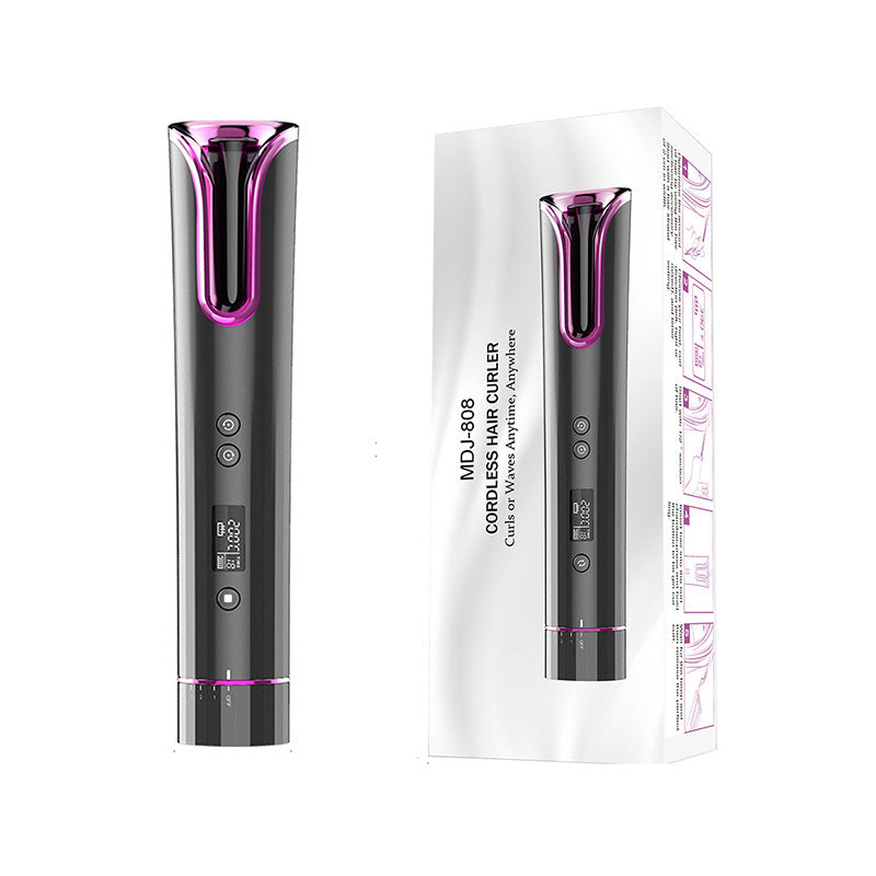 Automatic Wireless Hair Curler – USB Rechargeable Ceramic Curling Iron for Easy T-Waves CJ