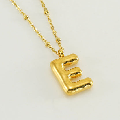 Women’s Fashion Bubble Letter Pendant Necklace – Trendy Alphabet Jewelry Gift CJ