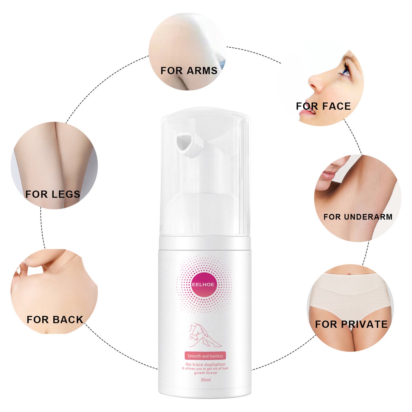 Gentle Hair Removal Spray – 30ml/100ml Depilatory Foam for Armpits and Legs