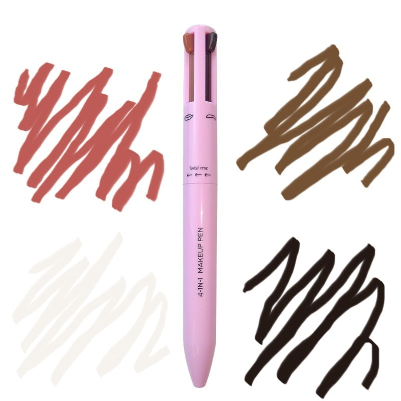 Four-in-One Cosmetic Brush – Highlight, Lip Liner, Eyeliner, and Eyebrow Pencil
