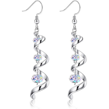Fashion Spiral Ribbon Multi-Drop Teardrop Earrings – Elegant Statement Jewelry CJ