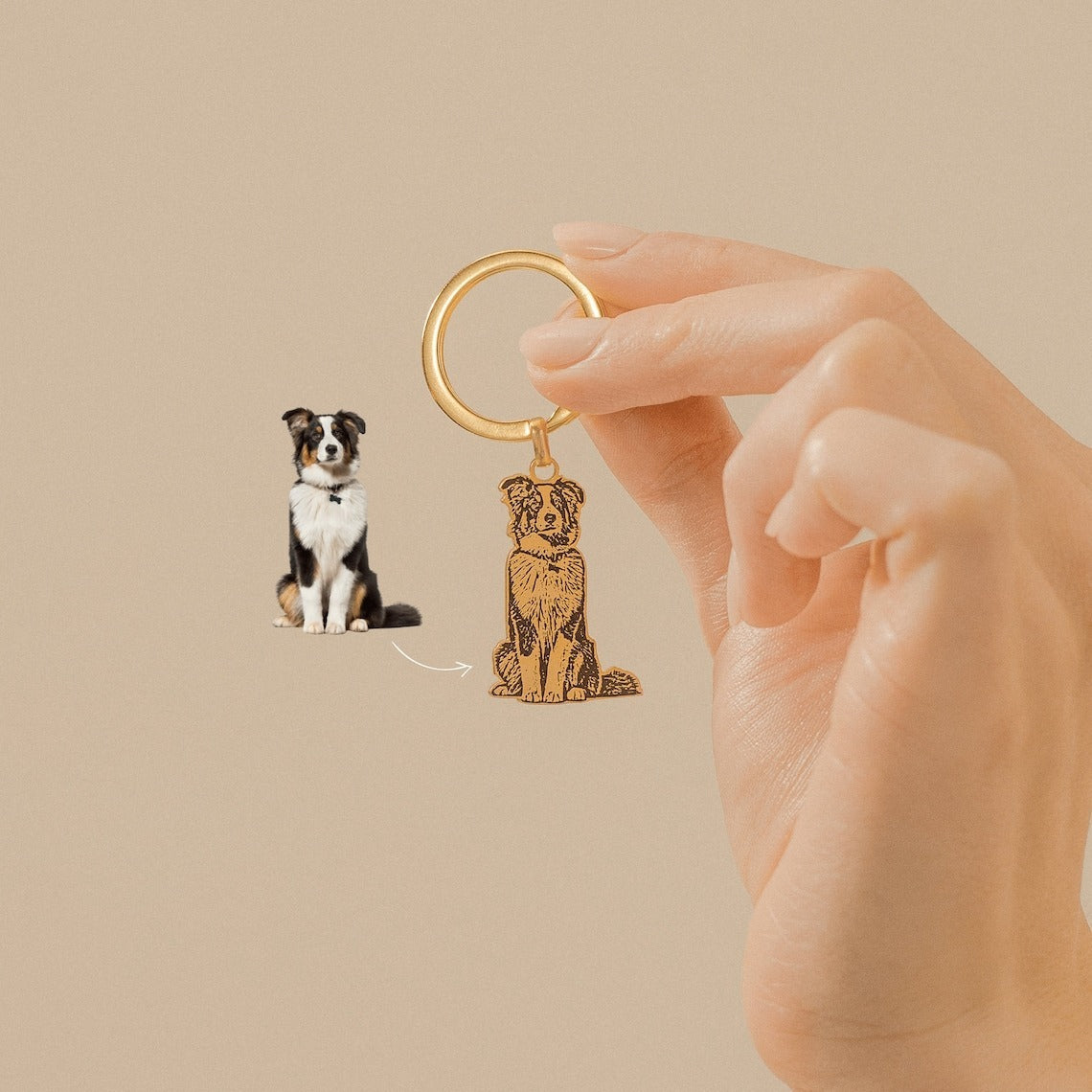 Customizable Fashion Simple Pet Pattern Keychain Charm – Personalizable Gift