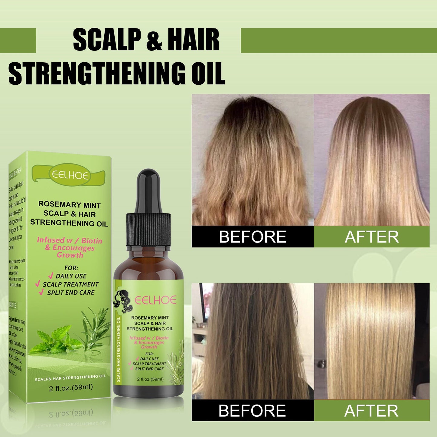 Rosemary Mint Hair Growth Fluid – Scalp Massage Treatment for Stronger, Healthier Hair CJ