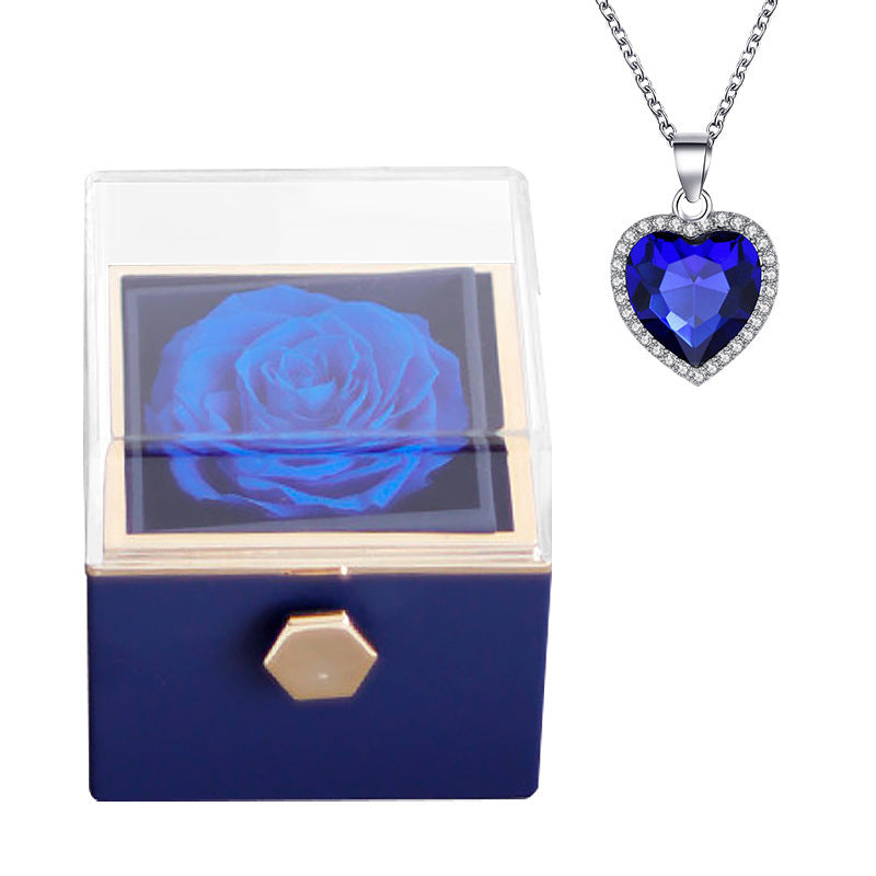 Luxury Rose Jewelry Box with Elegant Necklace – Creative Fashion Gift for Women CJ