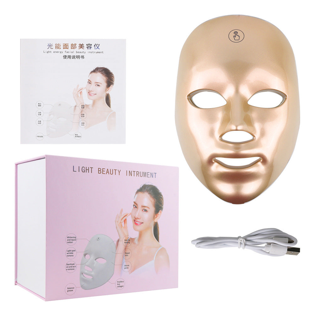 Touch Screen 7-Color LED Light Therapy Mask – Photon Skin Rejuvenation and Anti-Aging Facial Treatment