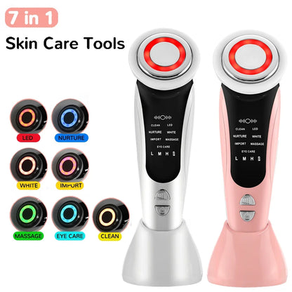 7-in-1 RF EMS Facial Massager – Multifunction Skin Care Tool for Face Lift, Wrinkle Removal & Skin Rejuvenation
