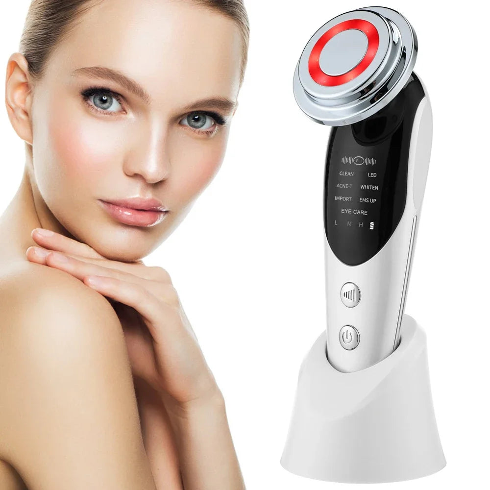 7-in-1 RF EMS Facial Massager – Multifunction Skin Care Tool for Face Lift, Wrinkle Removal & Skin Rejuvenation