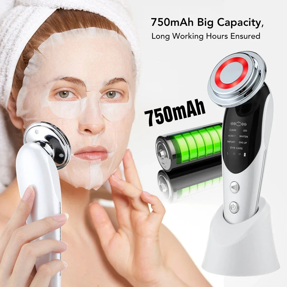 7-in-1 RF EMS Facial Massager – Multifunction Skin Care Tool for Face Lift, Wrinkle Removal & Skin Rejuvenation