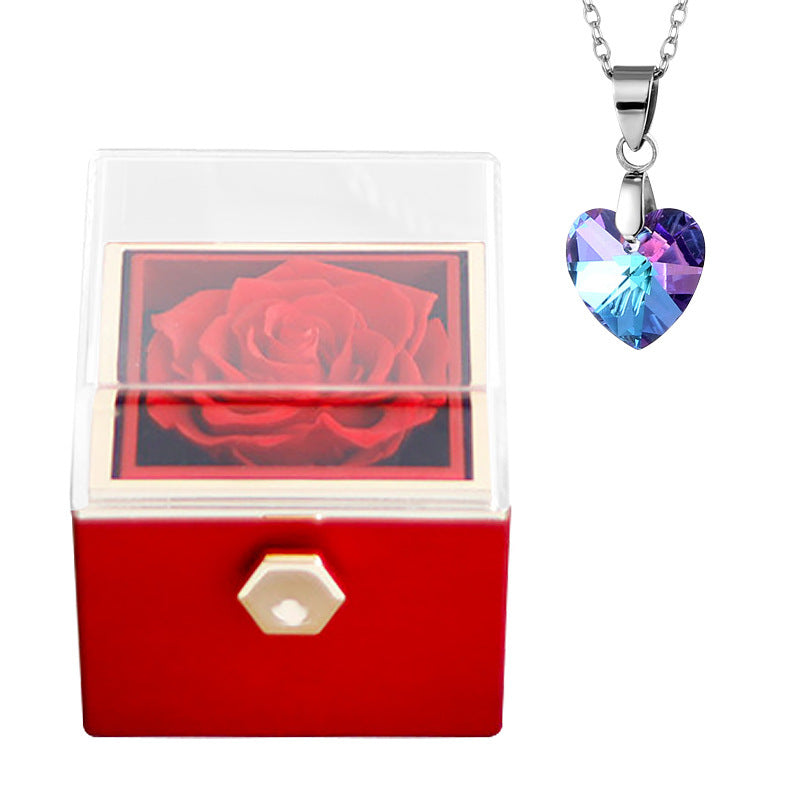 Luxury Rose Jewelry Box with Elegant Necklace – Creative Fashion Gift for Women CJ