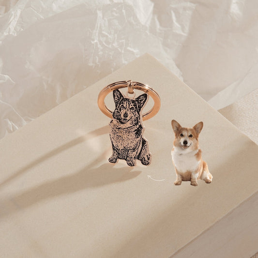 Customizable Fashion Simple Pet Pattern Keychain Charm – Personalizable Gift