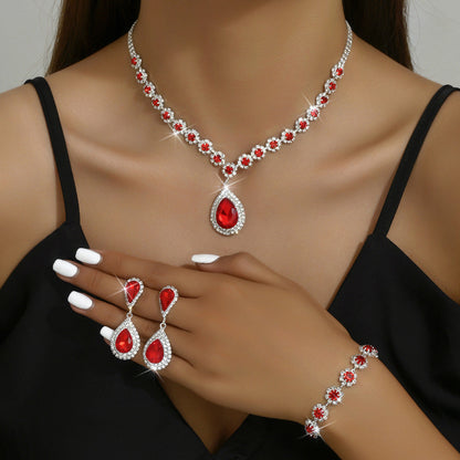 Fashion Jewelry Bridal Jewelry Set – Necklace, Earrings & Bracelet 3-Piece Suit CJ