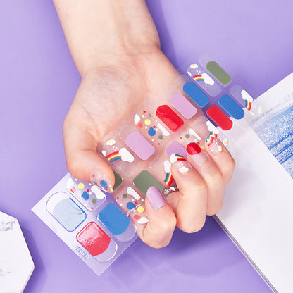 Rainbow Full-Coverage Cute Nail Stickers