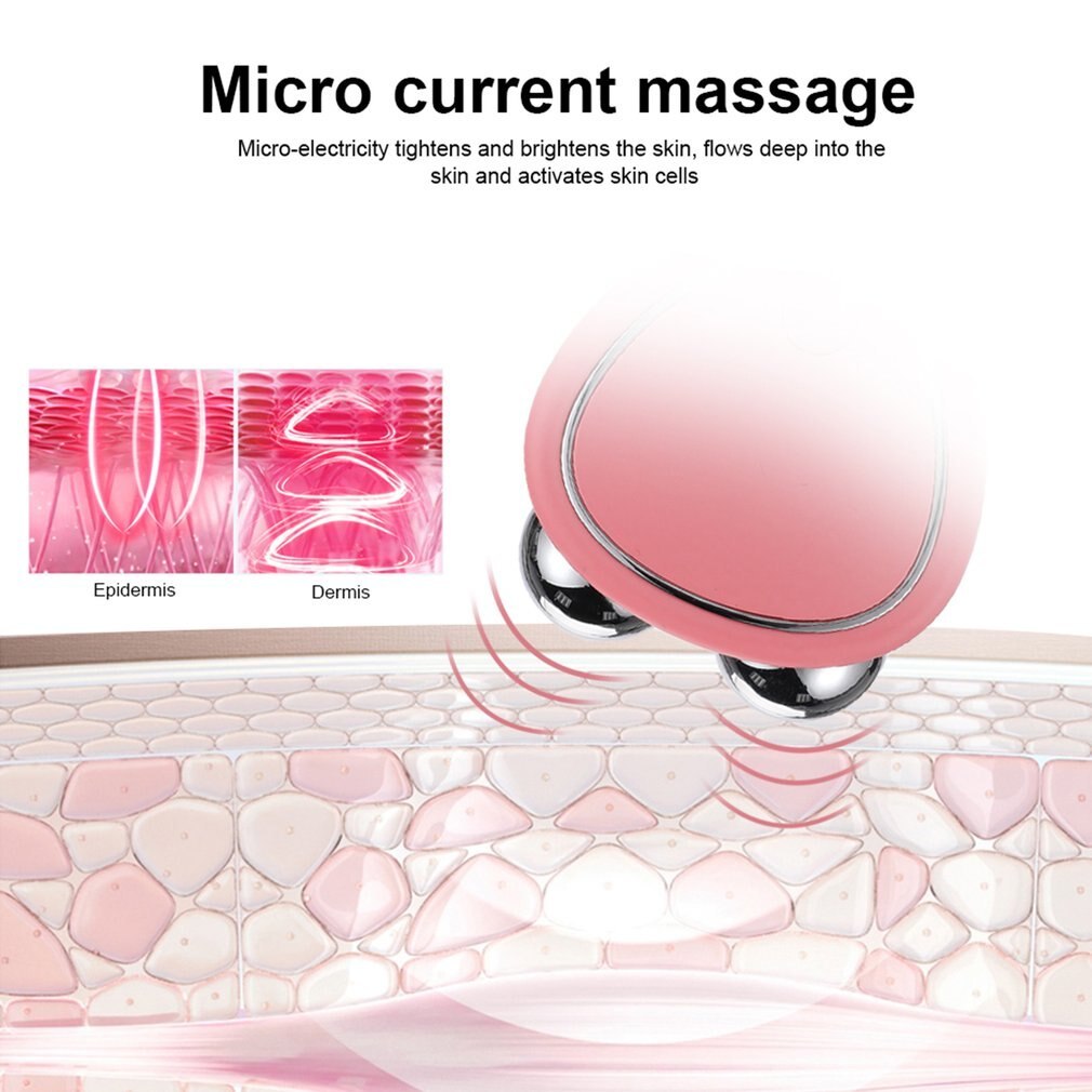 Portable Facial Microcurrent Beauty Instrument – Double Roller Massager for Lifting & Reducing Edema CJ