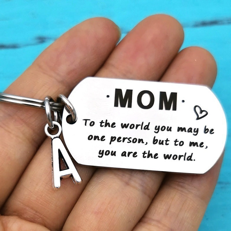 Customizable Parents' Stainless Steel Keychain – Personalizable 26 Letters