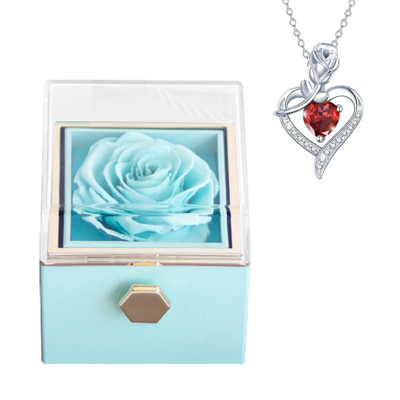 Luxury Rose Jewelry Box with Elegant Necklace – Creative Fashion Gift for Women CJ