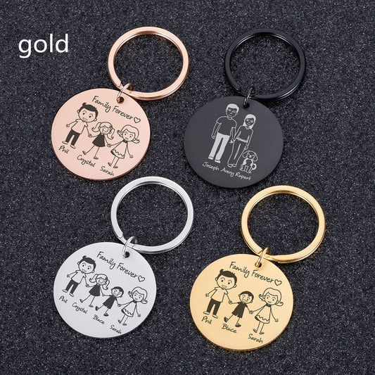 Customizable Personality Trend Stainless Steel Keychain – Personalizable Gift