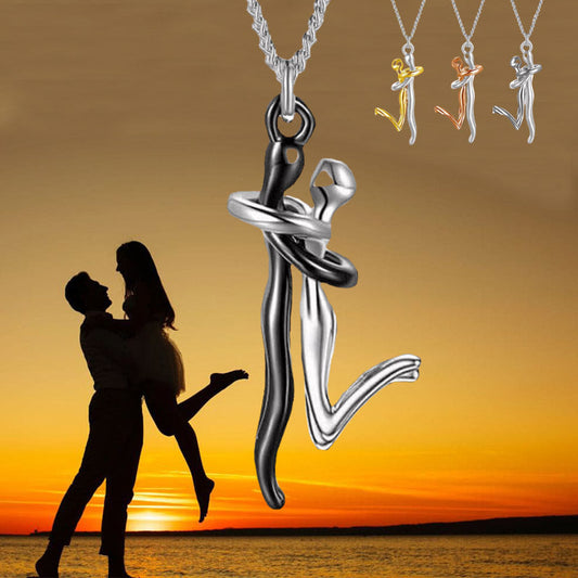 18K Love Hug Necklace – Couple Anniversary & Valentine’s Day Gift CJ