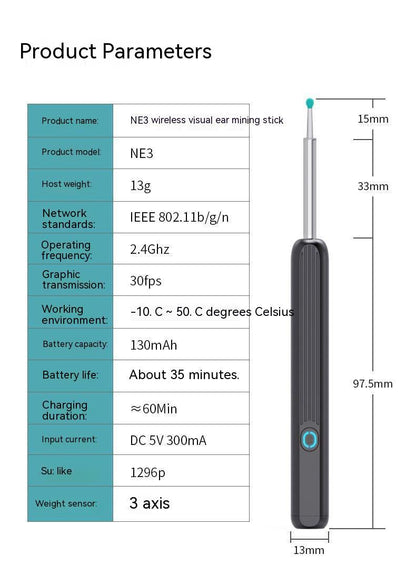 Wireless Smart HD Endoscope Ear Pick – Luminous Ear Cleaning Tool