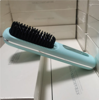 2-in-1 Wireless Hair Straightener & Comb – Fast Heating Portable Hot Brush with USB Charging CJ