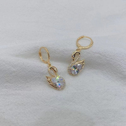 Sweet Rhinestone Swan Earrings – INS Fashion Jewelry for Women CJ