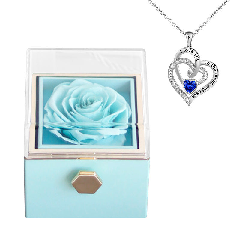 Luxury Rose Jewelry Box with Elegant Necklace – Creative Fashion Gift for Women CJ