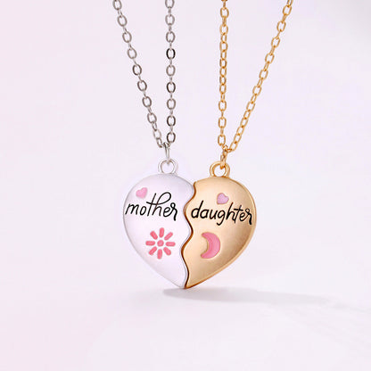 2PCS Mother & Daughter Necklace Set – Matching Heart Magnetic Pendant Jewelry Gift CJ