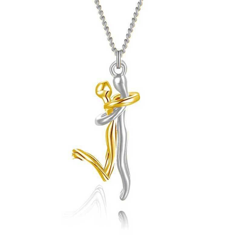18K Love Hug Necklace – Couple Anniversary & Valentine’s Day Gift CJ