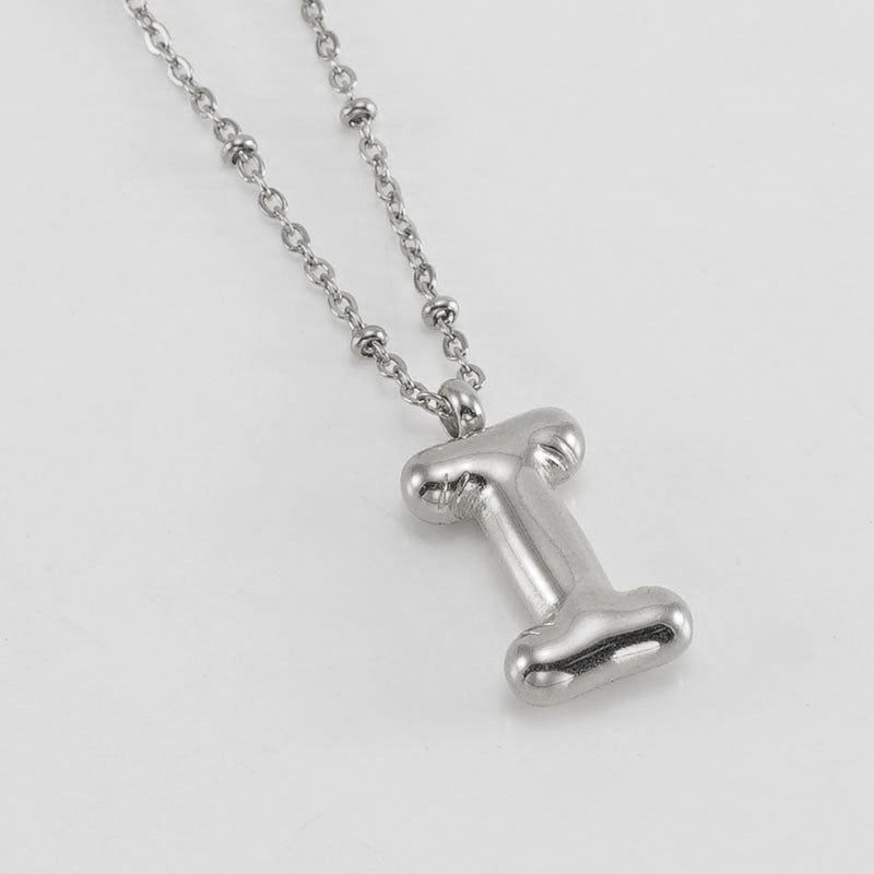 Women’s Fashion Bubble Letter Pendant Necklace – Trendy Alphabet Jewelry Gift CJ