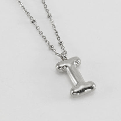 Women’s Fashion Bubble Letter Pendant Necklace – Trendy Alphabet Jewelry Gift CJ