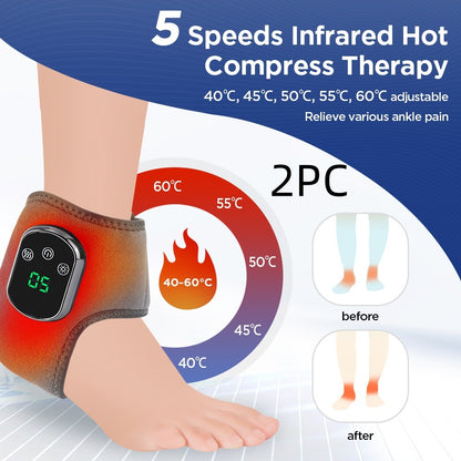 Charging 5-Speed Hot Compress Ankle Support – 3-Speed Vibration Therapy