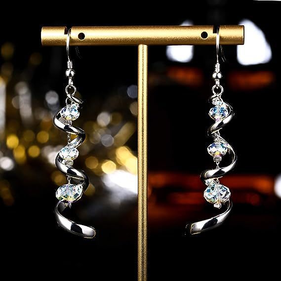 Fashion Spiral Ribbon Multi-Drop Teardrop Earrings – Elegant Statement Jewelry CJ