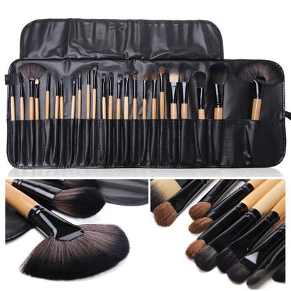 24-Piece Professional Makeup Brush Set – Foundation, Eyeshadow & Brow Brushes CJ