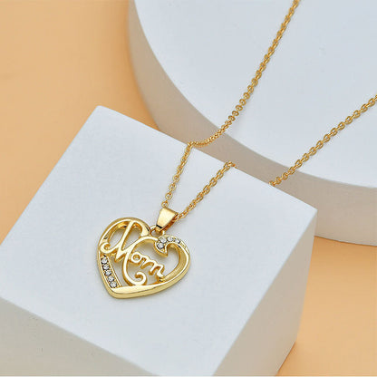 Mother’s Day Heart-Shaped Diamond Letter Necklace – Fine Jewelry for Women CJ