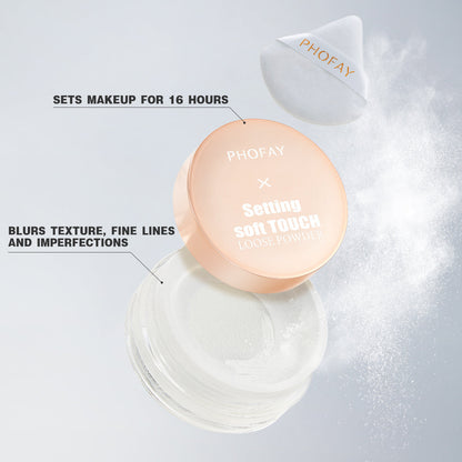 PHOFAY Soft Touch Setting Loose Powder – Smooth Matte Finish for Long-Lasting Makeup CJ
