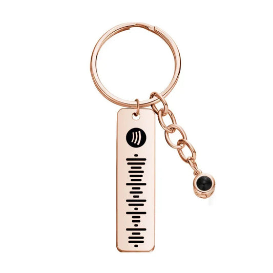 Customizable Color Photo Projection Keychain – Personalized Gift for Couples
