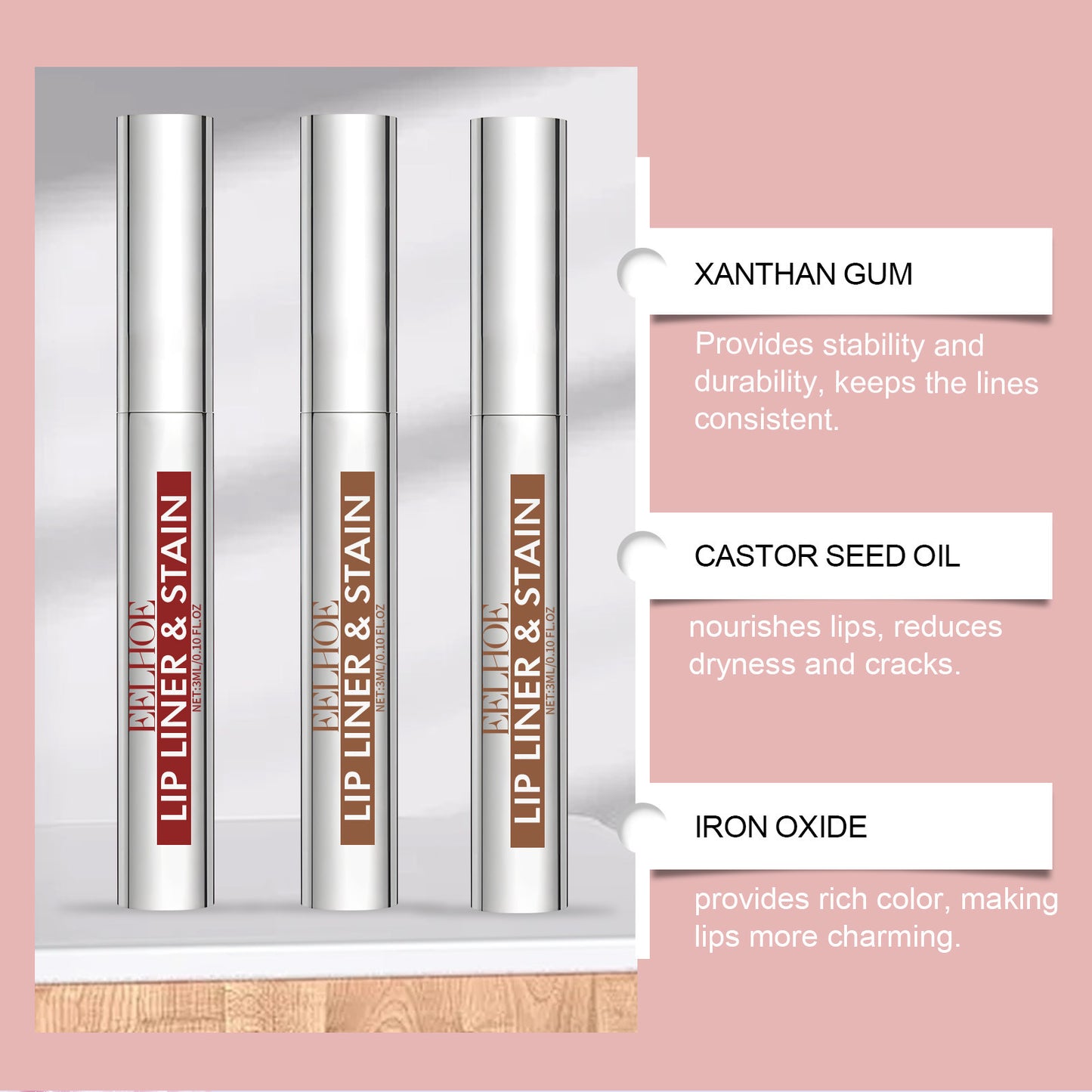 Peel-Off Lip Gloss and Lip Liner – Waterproof, Long-Lasting Tattoo Effect, Hydrating Matte Finish