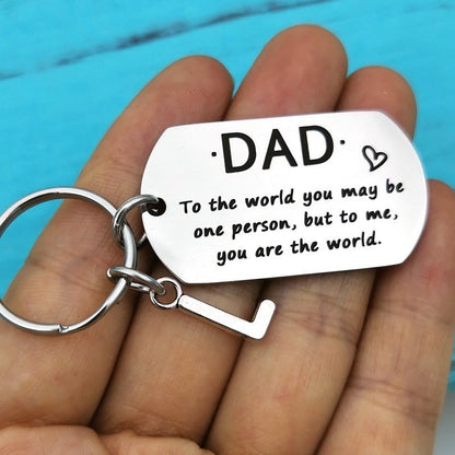 Customizable Parents' Stainless Steel Keychain – Personalizable 26 Letters