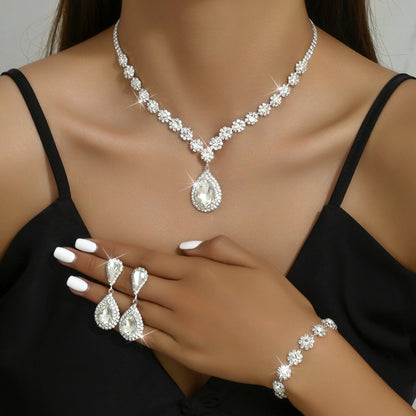 Fashion Jewelry Bridal Jewelry Set – Necklace, Earrings & Bracelet 3-Piece Suit CJ