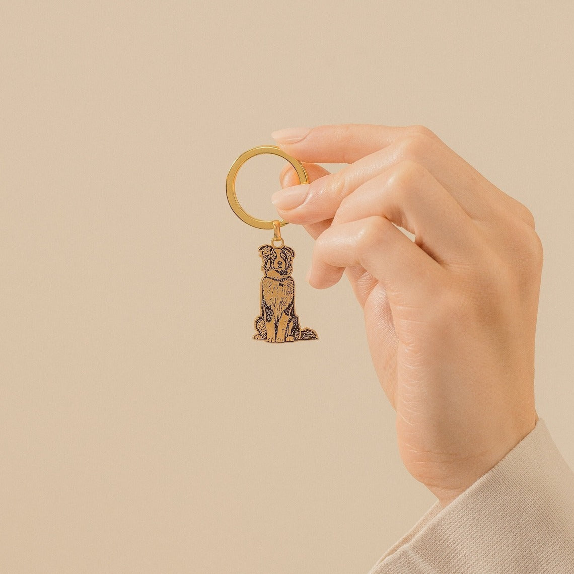 Customizable Fashion Simple Pet Pattern Keychain Charm – Personalizable Gift