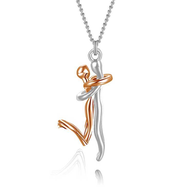 18K Love Hug Necklace – Couple Anniversary & Valentine’s Day Gift CJ