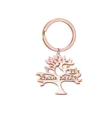 Customizable Tree of Life Name Stainless Steel Keychain – Personalizable Gift