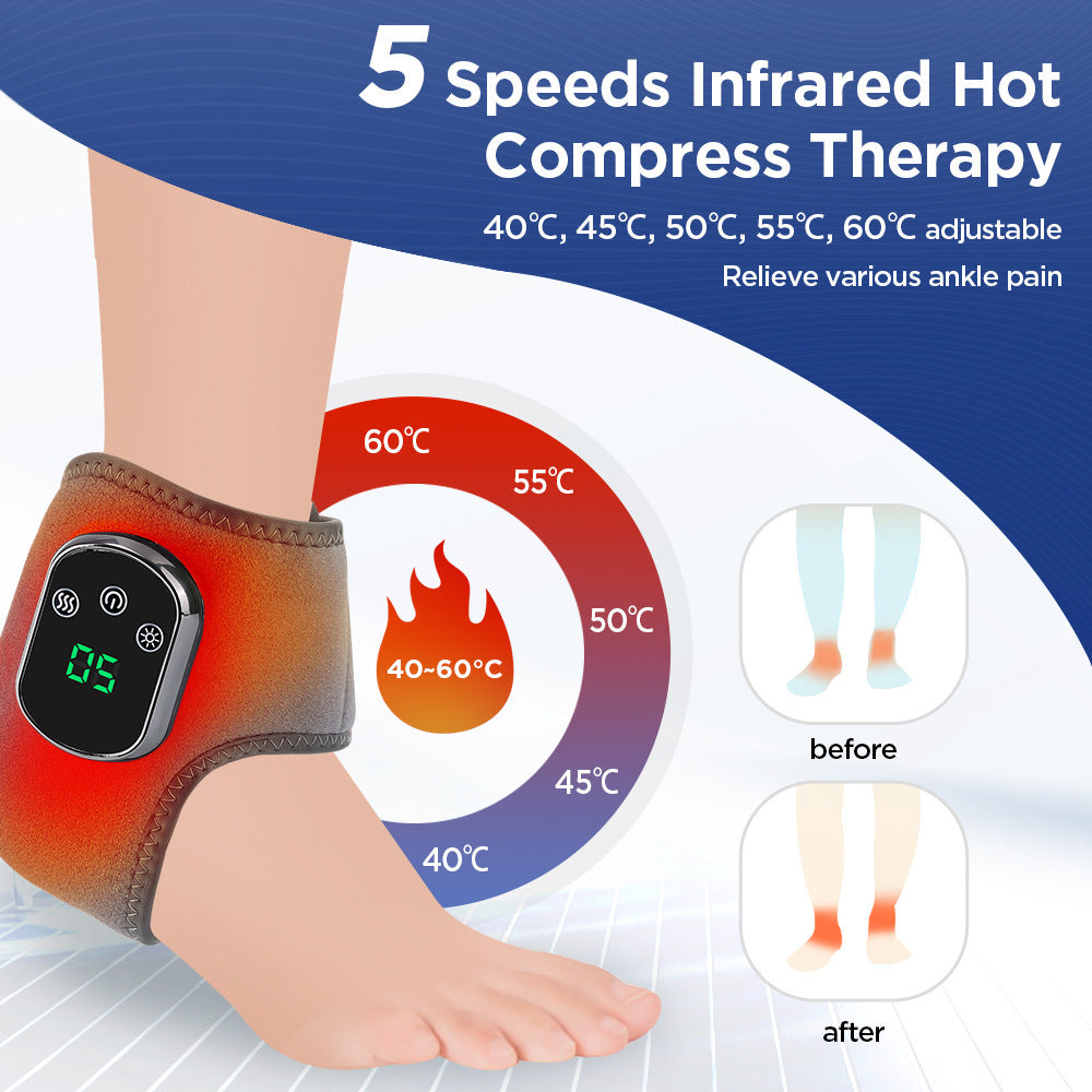 Charging 5-Speed Hot Compress Ankle Support – 3-Speed Vibration Therapy