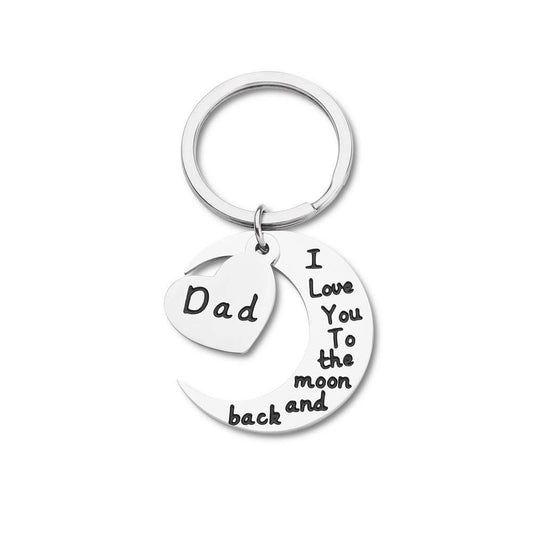 Customizable Stainless Steel Love Moon Keychain – Personalizable Creative Small Gift
